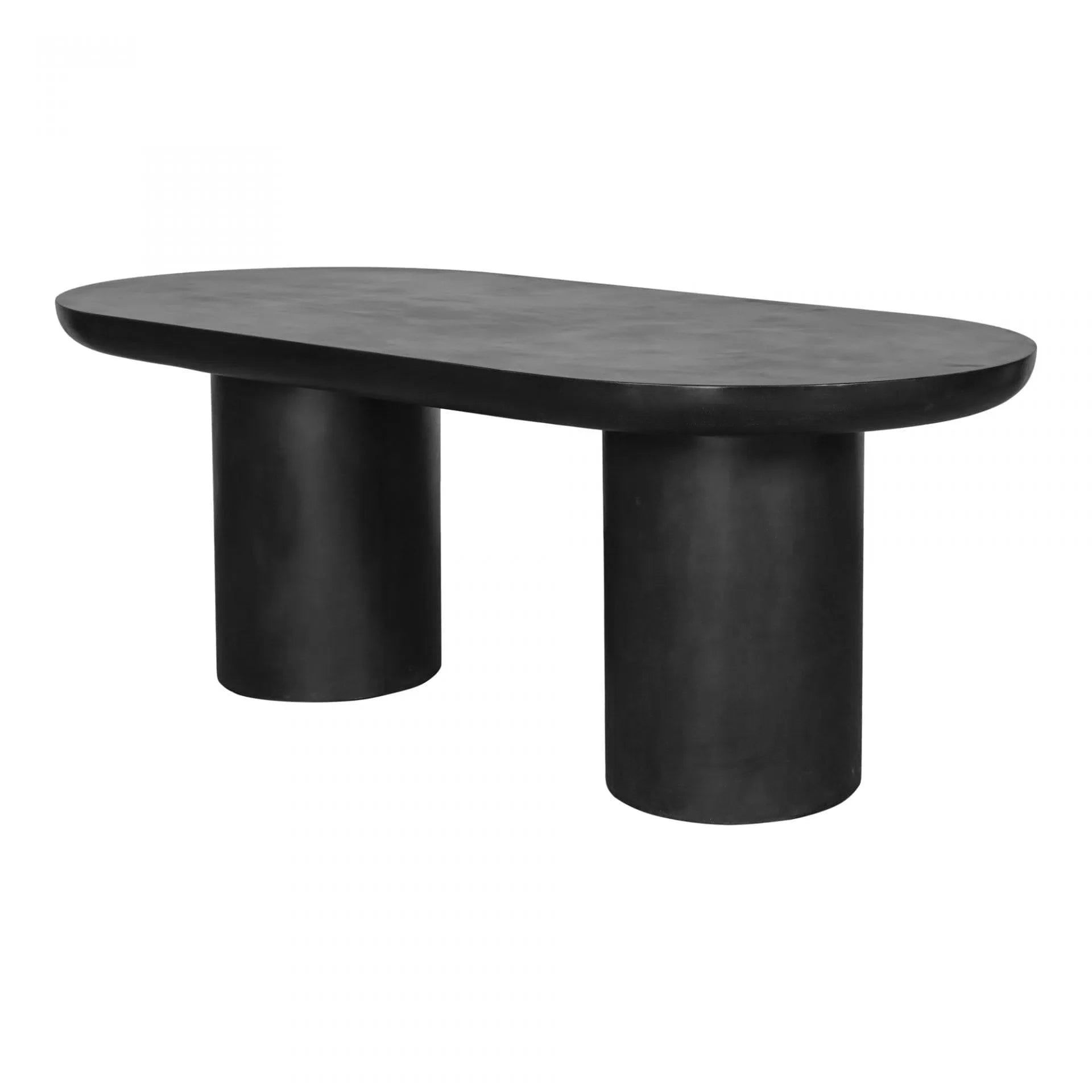 83 Inch Outdoor Dining Table Black Concrete Contemporary Outdoor Dining Tables LOOMLAN By Moe&#39;s Home