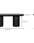 83 in Outdoor Dining Table Black Concrete