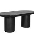 83 Inch Outdoor Dining Table Black Concrete Contemporary Outdoor Dining Tables LOOMLAN By Moe's Home