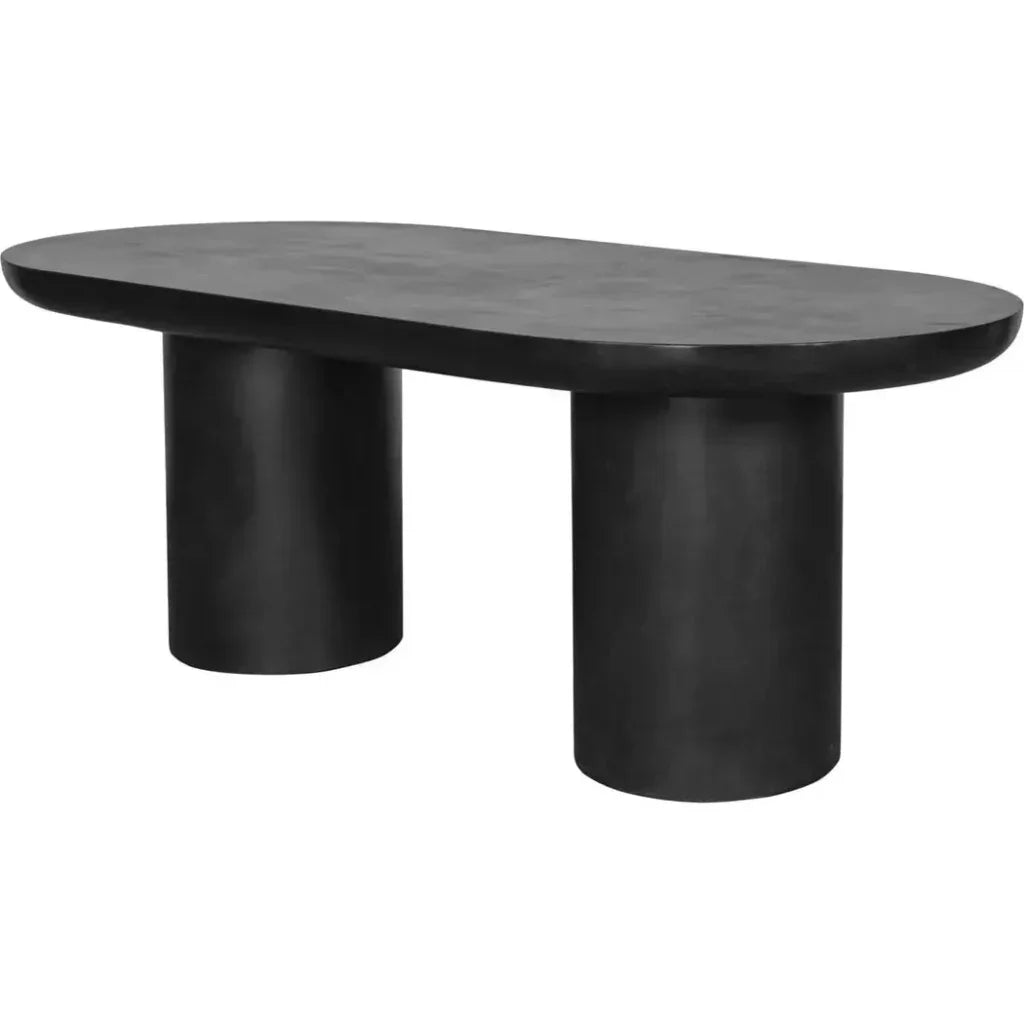 83 in Outdoor Dining Table Black Concrete-Outdoor Dining Tables-Moe&#39;s Home-LOOMLAN