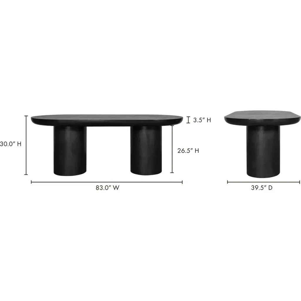 83 in Outdoor Dining Table Black Concrete-Outdoor Dining Tables-Moe&#39;s Home-LOOMLAN