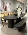 83 in Outdoor Dining Table Black Concrete - LOOMLAN - Moe's Home - Outdoor Dining Tables