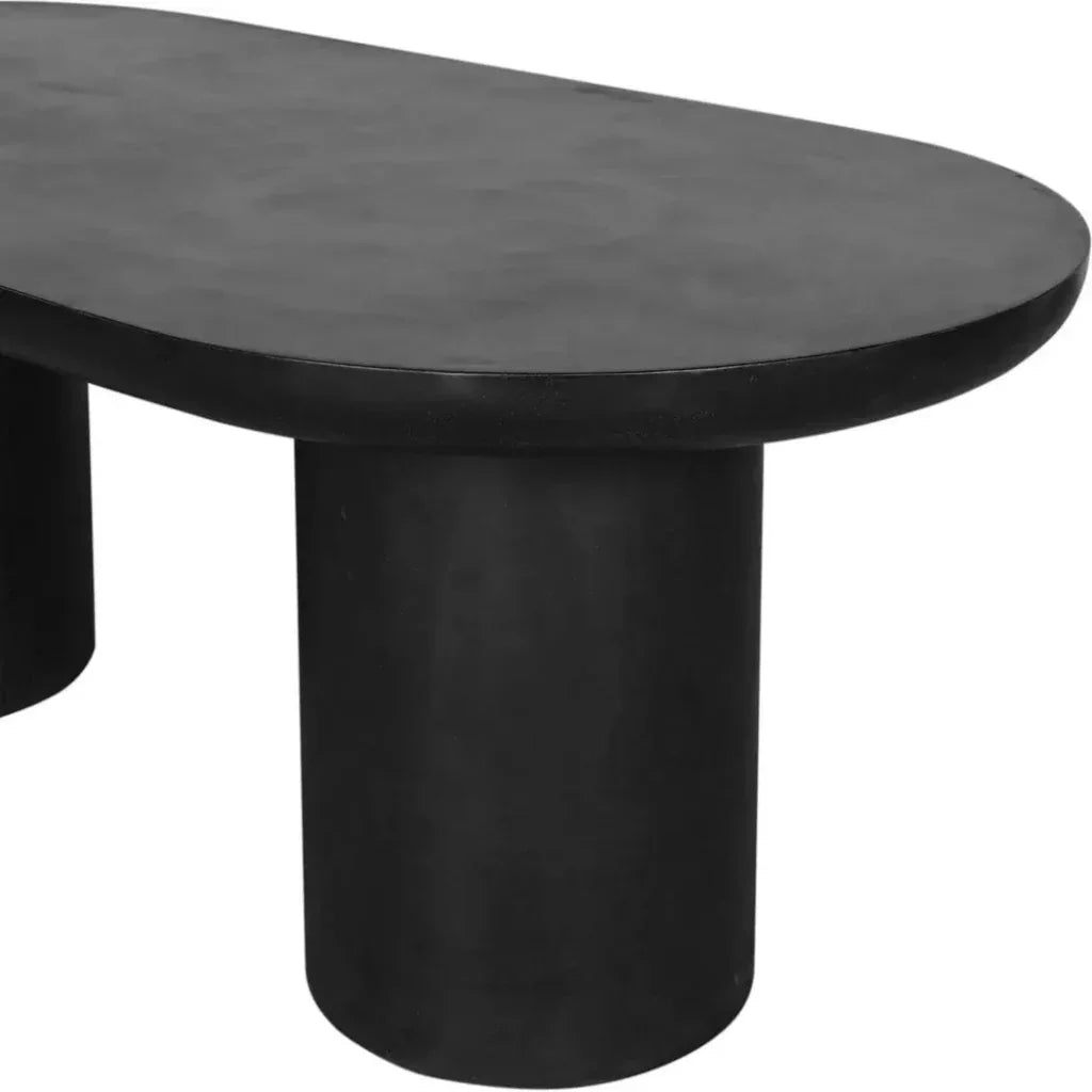 83 in Outdoor Dining Table Black Concrete - LOOMLAN - Moe's Home - Outdoor Dining Tables