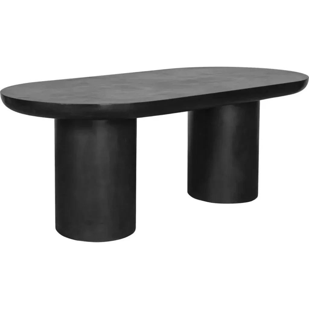 83 in Outdoor Dining Table Black Concrete - LOOMLAN - Moe's Home - Outdoor Dining Tables