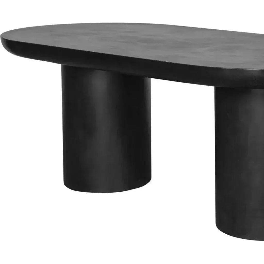 83 in Outdoor Dining Table Black Concrete - LOOMLAN - Moe's Home - Outdoor Dining Tables