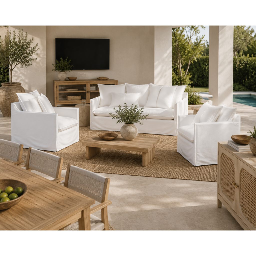 Jason White Slipcovered Outdoor Chair - view 3