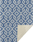 Offset Stripes Blue Washable Indoor-Outdoor Rug