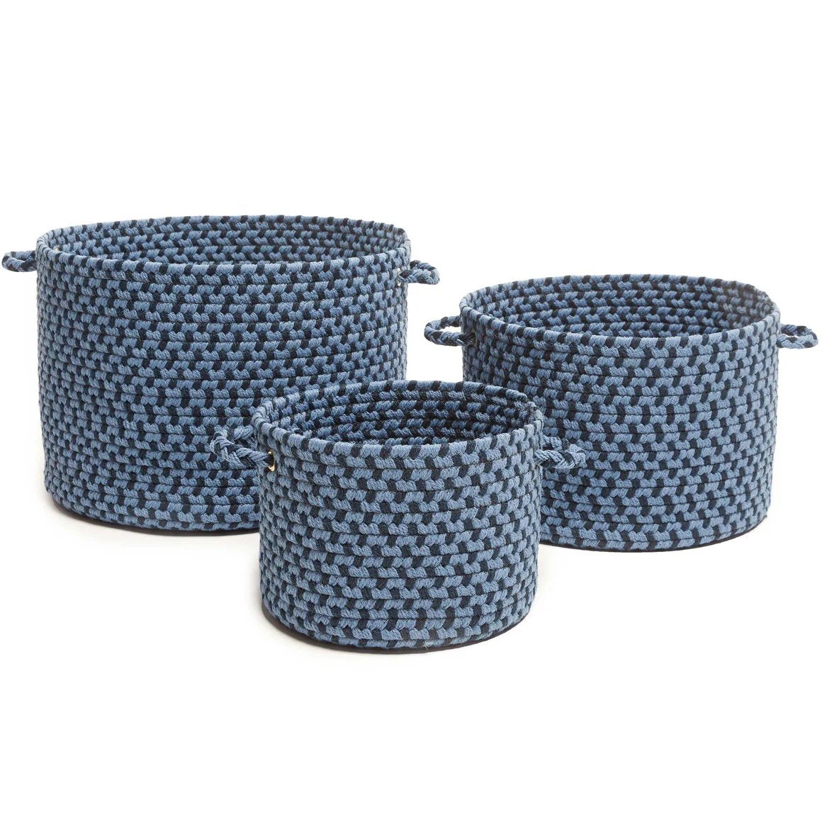 Rhody Rug Twin River Braided Handmade Indoor-Outdoor Basket 3PC