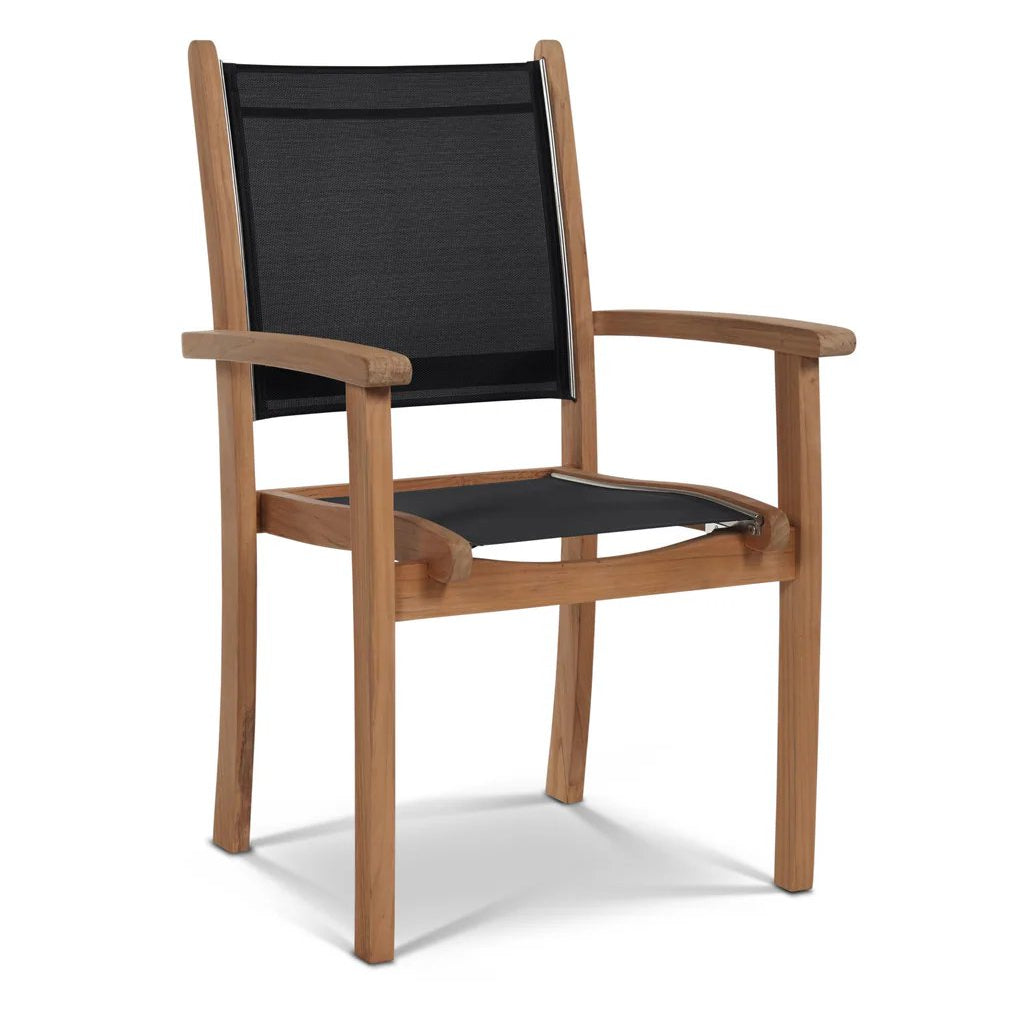 Pearl Stacking Teak Outdoor Dining Armchair 4PC