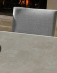 9 Piece Gray - White Outdoor Dining Table Set Sunbrella - LOOMLAN - LOOMLAN - Outdoor Dining Sets
