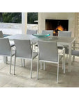 9 Piece Gray - White Outdoor Dining Table Set Sunbrella - LOOMLAN - LOOMLAN - Outdoor Dining Sets