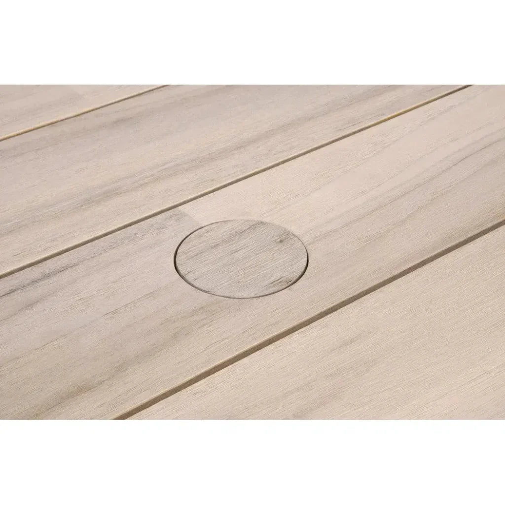 94&quot; Teak Rectangle Dining Table Umbrella Hole Big Sur - LOOMLAN - Essentials For Living - Outdoor Dining Tables
