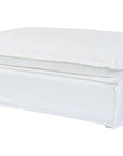 Jason White Fabric Slipcover Outdoor Ottoman -- White