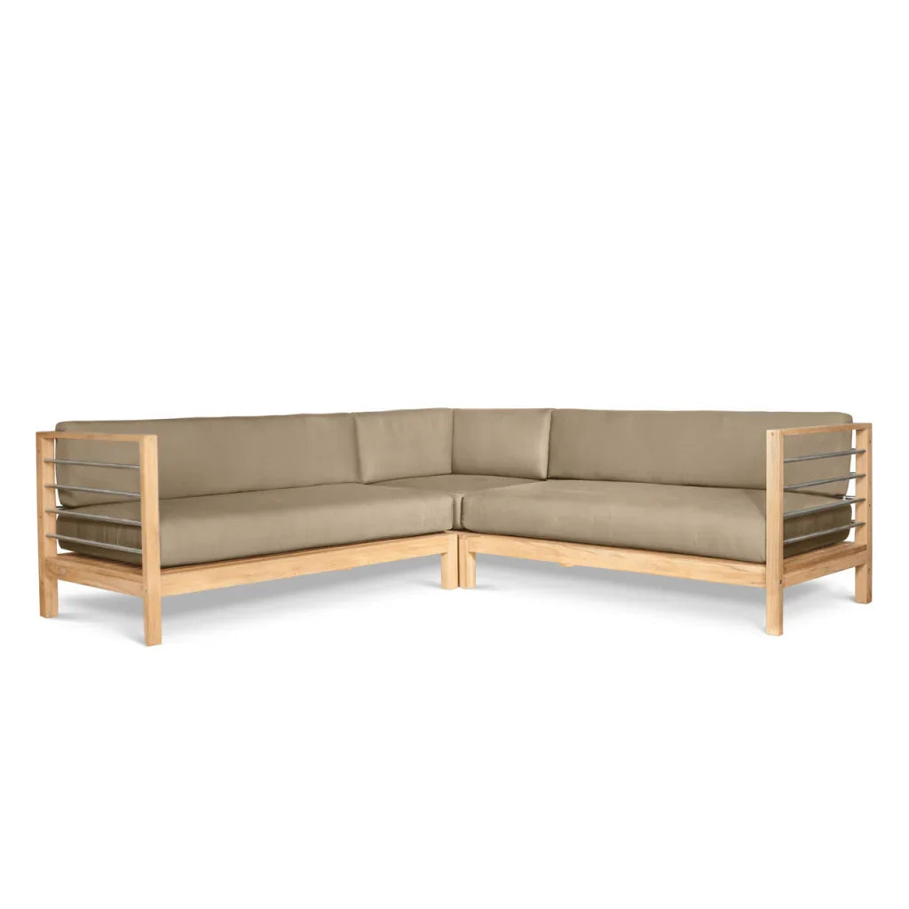 SoHo Teak Patio Sectional Sofa with Sunbrella Cushion -- view 11