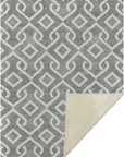 Offset Stripes Grey Washable Indoor-Outdoor Rug