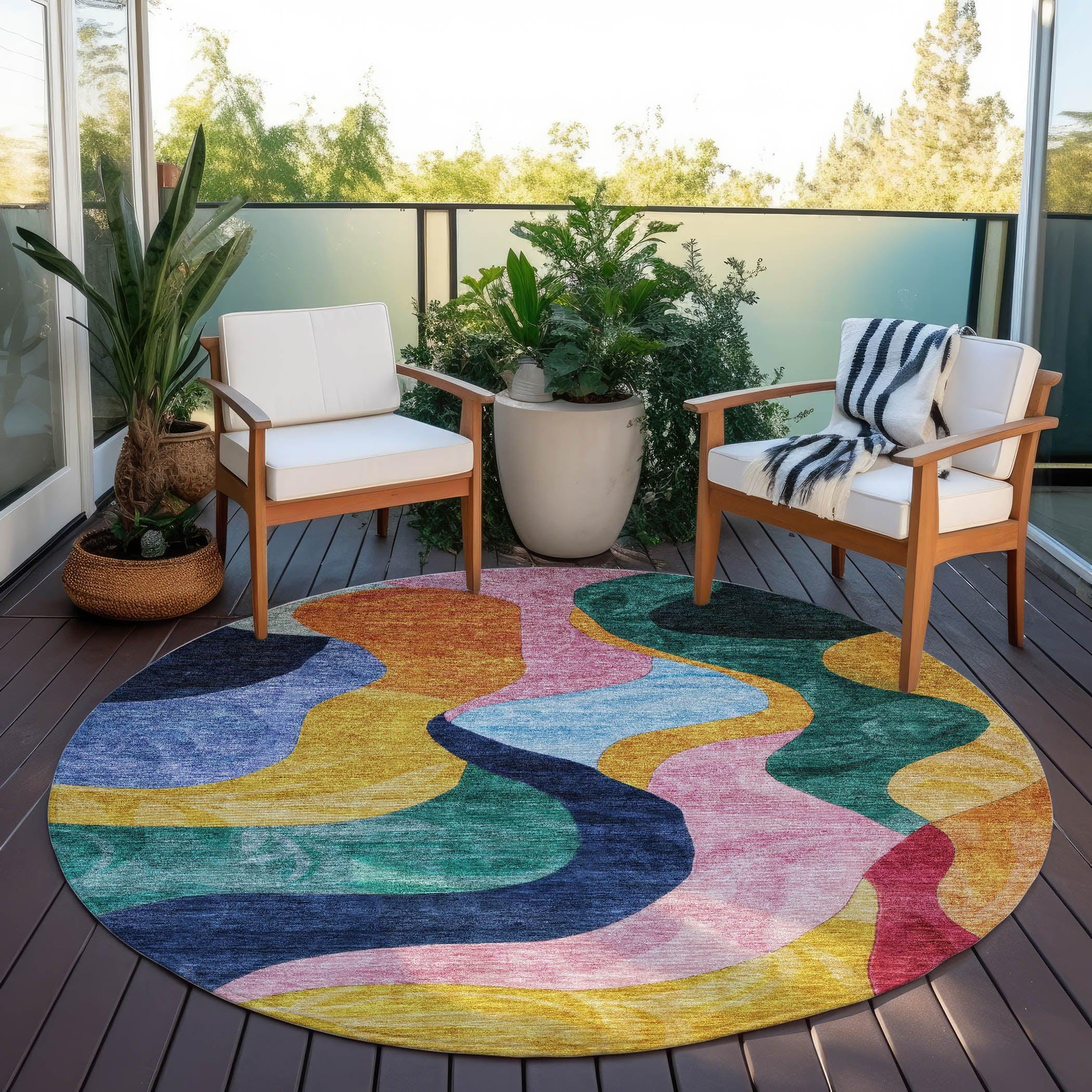 LOOMLAN Rugs Leo Green Washable Indoor-Outdoor Rug