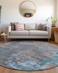 Eloril Teal Washable Indoor-Outdoor Rug