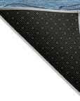 Faerain Blue Washable Indoor-Outdoor Rug