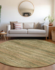 Faerain Green Washable Indoor-Outdoor Rug