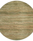 Faerain Green Washable Indoor-Outdoor Rug