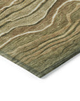 Faerain Green Washable Indoor-Outdoor Rug