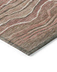 Faerain Brown Washable Indoor-Outdoor Rug