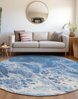 Faerara Blue Washable Indoor-Outdoor Rug
