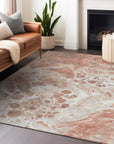 Faerara Orange Washable Indoor-Outdoor Rug