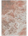 Faerara Orange Washable Indoor-Outdoor Rug
