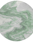 Faeras Green Washable Indoor-Outdoor Rug
