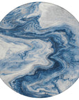 Faeras Blue Washable Indoor-Outdoor Rug