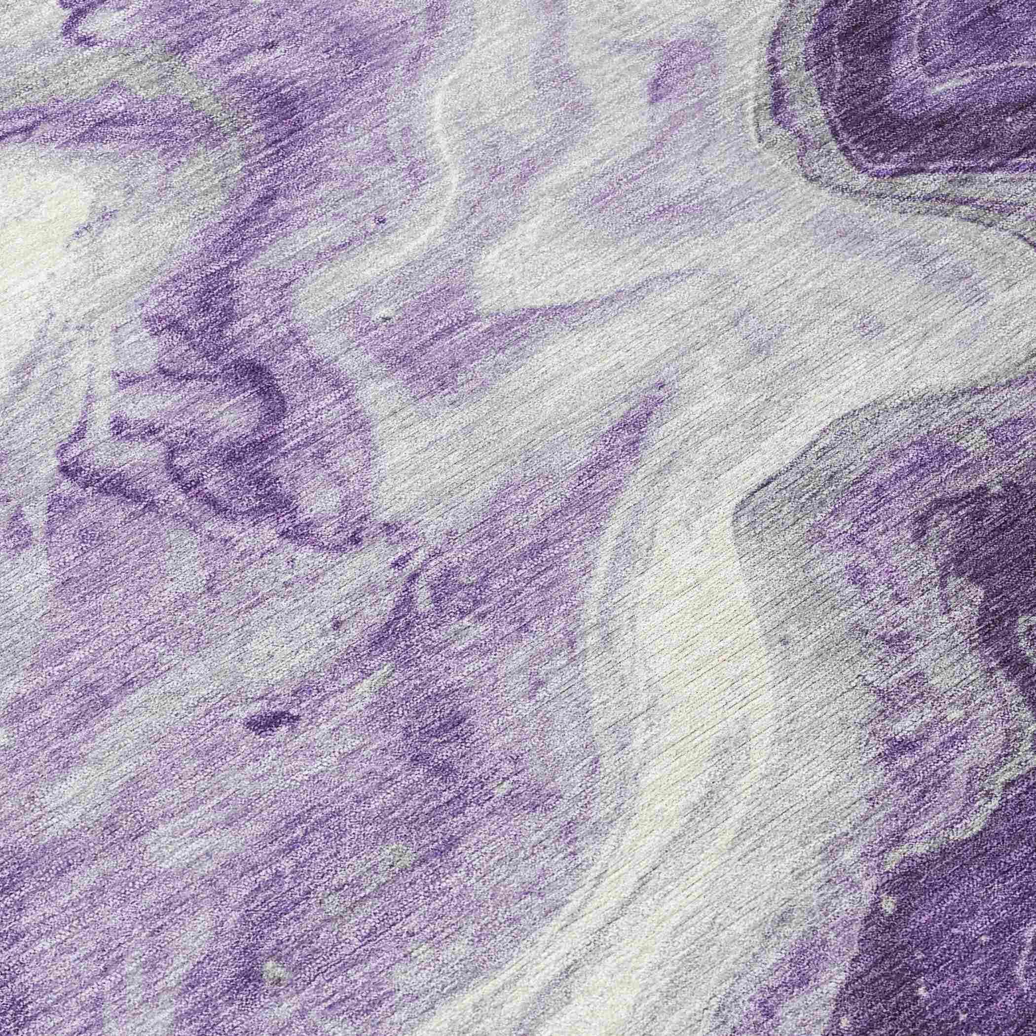 Faeras Purple Washable Indoor-Outdoor Rug