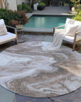 Faeras Brown Washable Indoor-Outdoor Rug