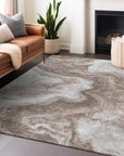 Faeras Brown Washable Indoor-Outdoor Rug
