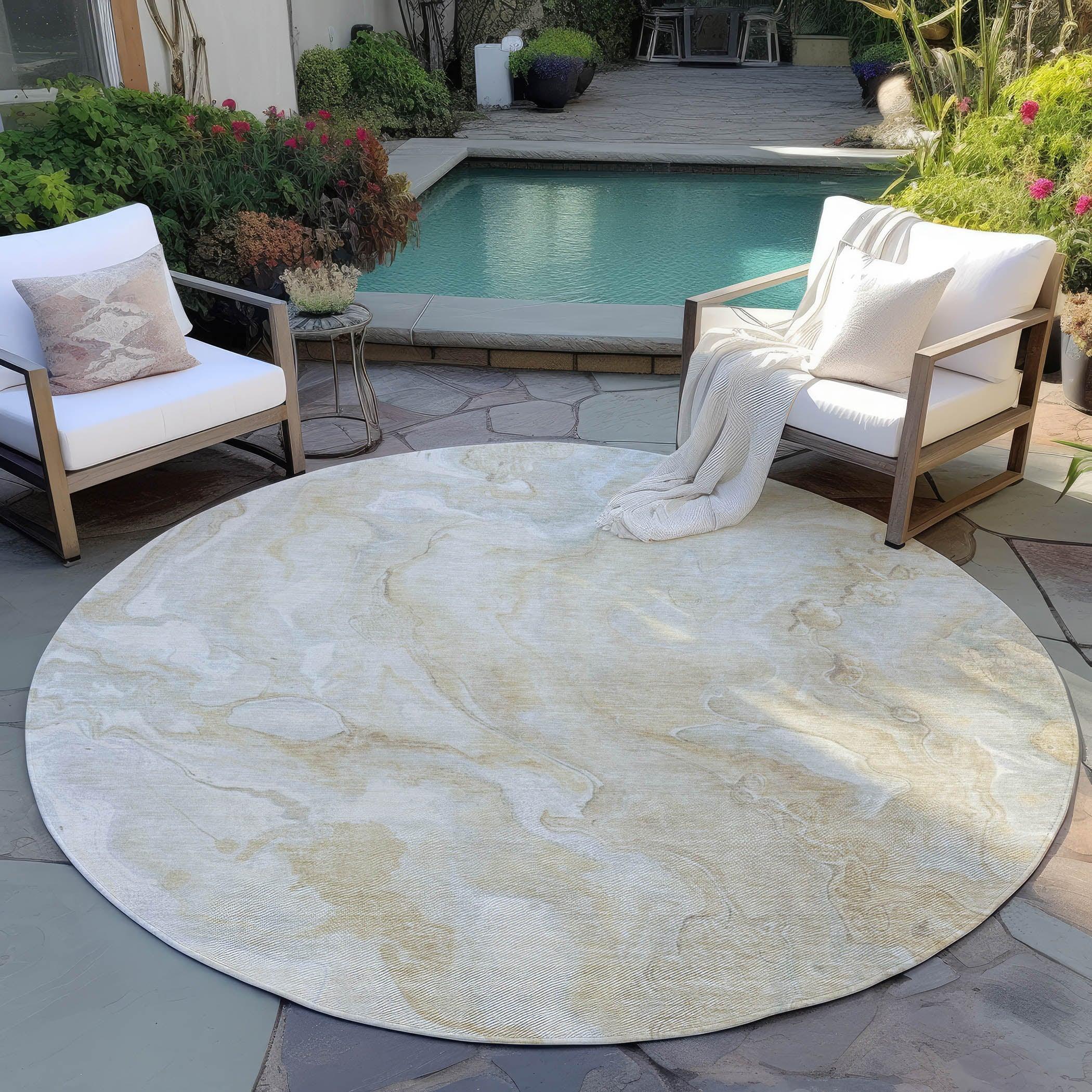 Faerel Brown Washable Indoor-Outdoor Rug