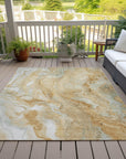 Faerel Gold Washable Indoor-Outdoor Rug