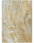Faerel Gold Washable Indoor-Outdoor Rug