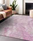 Faerel Pink Washable Indoor-Outdoor Rug