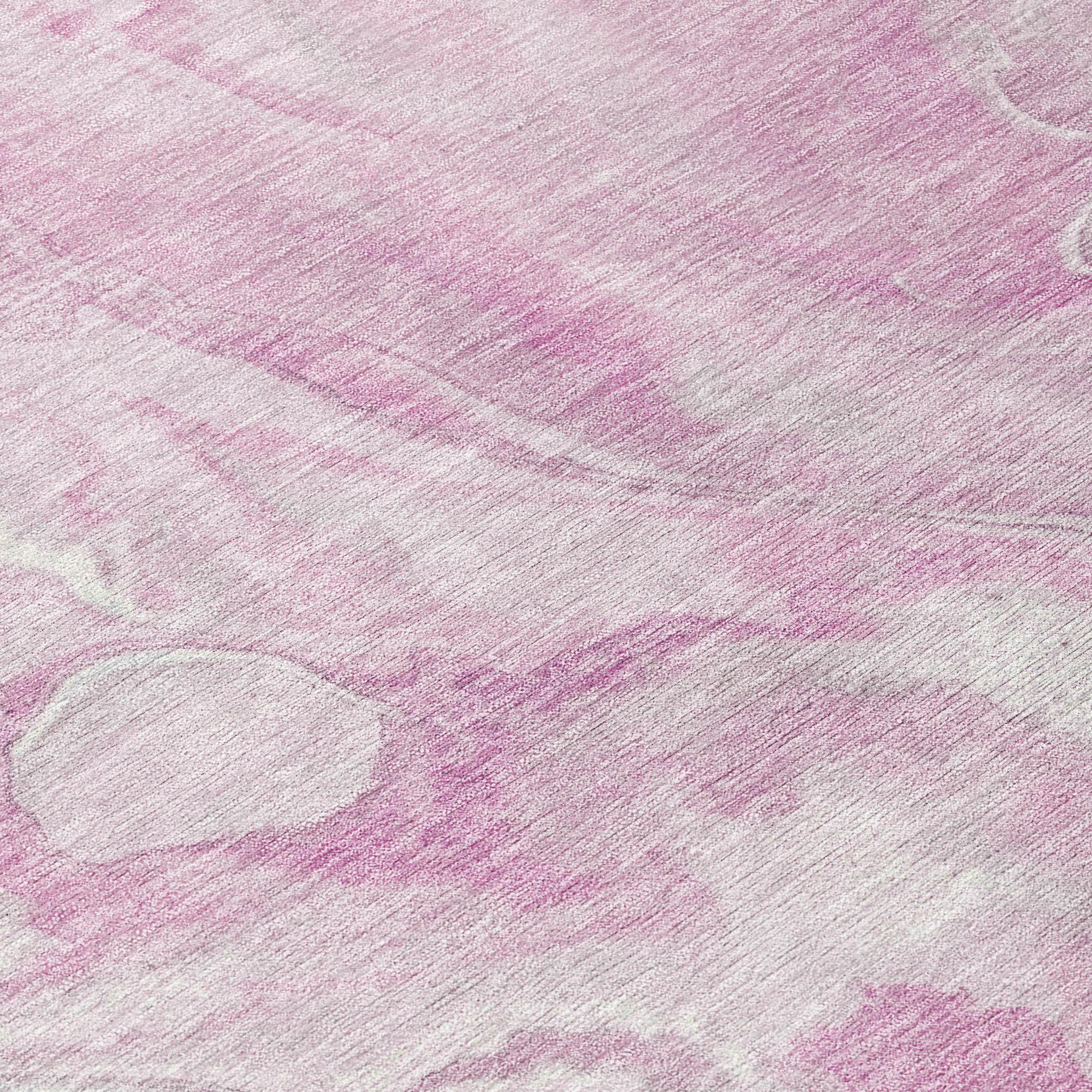 Faerel Pink Washable Indoor-Outdoor Rug