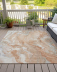 Faerel Orange Washable Indoor-Outdoor Rug