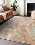 Faerel Orange Washable Indoor-Outdoor Rug