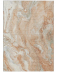 Faerel Orange Washable Indoor-Outdoor Rug