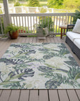 Faereth Green Washable Indoor-Outdoor Rug