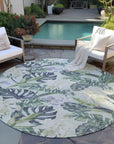 Faereth Green Washable Indoor-Outdoor Rug
