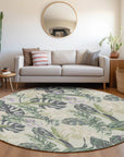 Faereth Green Washable Indoor-Outdoor Rug