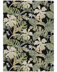 Faereth Black Washable Indoor-Outdoor Rug