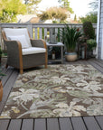 Faereth Brown Washable Indoor-Outdoor Rug