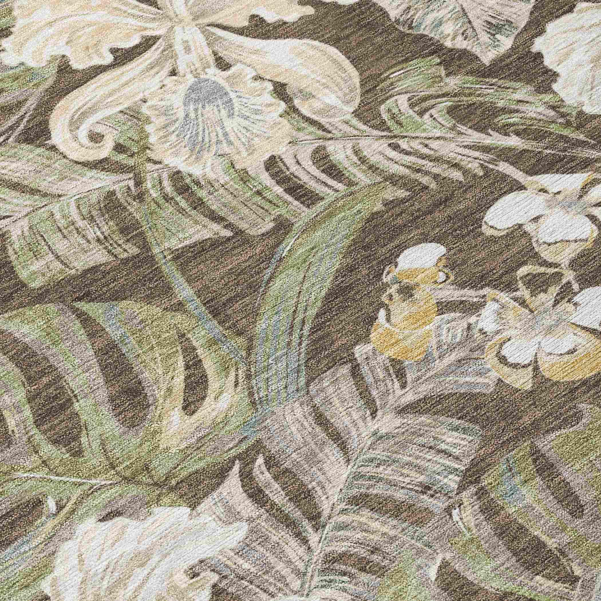 Faereth Brown Washable Indoor-Outdoor Rug
