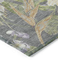 Faereth Gray Washable Indoor-Outdoor Rug