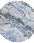 Faeriel Blue Washable Indoor-Outdoor Rug